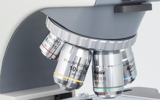MOTIC 高端生物显微镜BA410系列、PA53系列采用的复消色差物镜